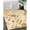 thumbnail image 3 of Ahgly Company Machine Washable Indoor Rectangle Abstract Khaki Gold Area Rugs, 2' x 3', 3 of 7