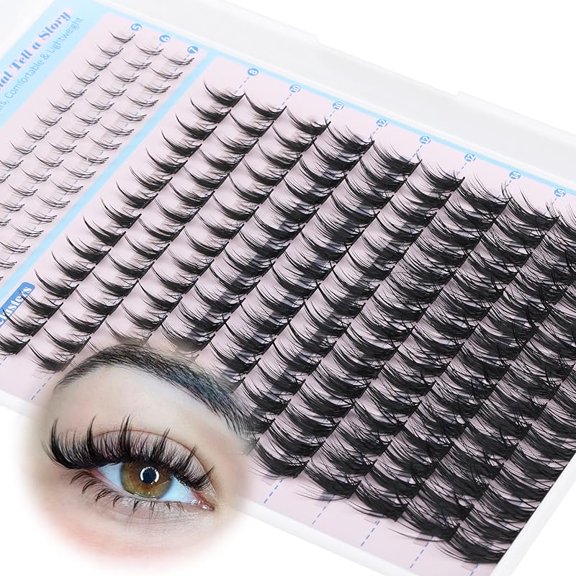 Lash Clusters with Spikes 180D 200D Eyelash Clusters Volume Cluster Eyelash Extensions D Thick Cluster Lashes 12-22mm DIY Lash Extension Salon Look Individual Lashes by Lanflower