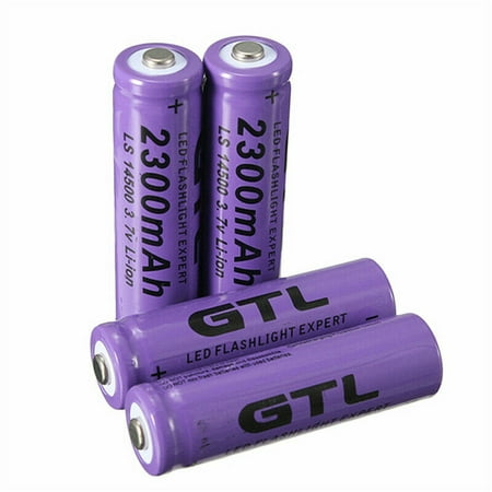 [4PACK] GTL Rechargeable Battery 14500 3.7V 2300mAh High-Capacity Power Supply Flashlight Li-ion Battery Lithium Battery 100%