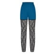 thumbnail image 3 of QATAINLAV Leggings for Women Casual Lace Hollow Workout Yoga Pants Summer Stretch High Waist Skinny Legging Trousers 2024 Solid Color Bottoms Mono de Verano Para Mujer Sky Blue XXL, 3 of 8