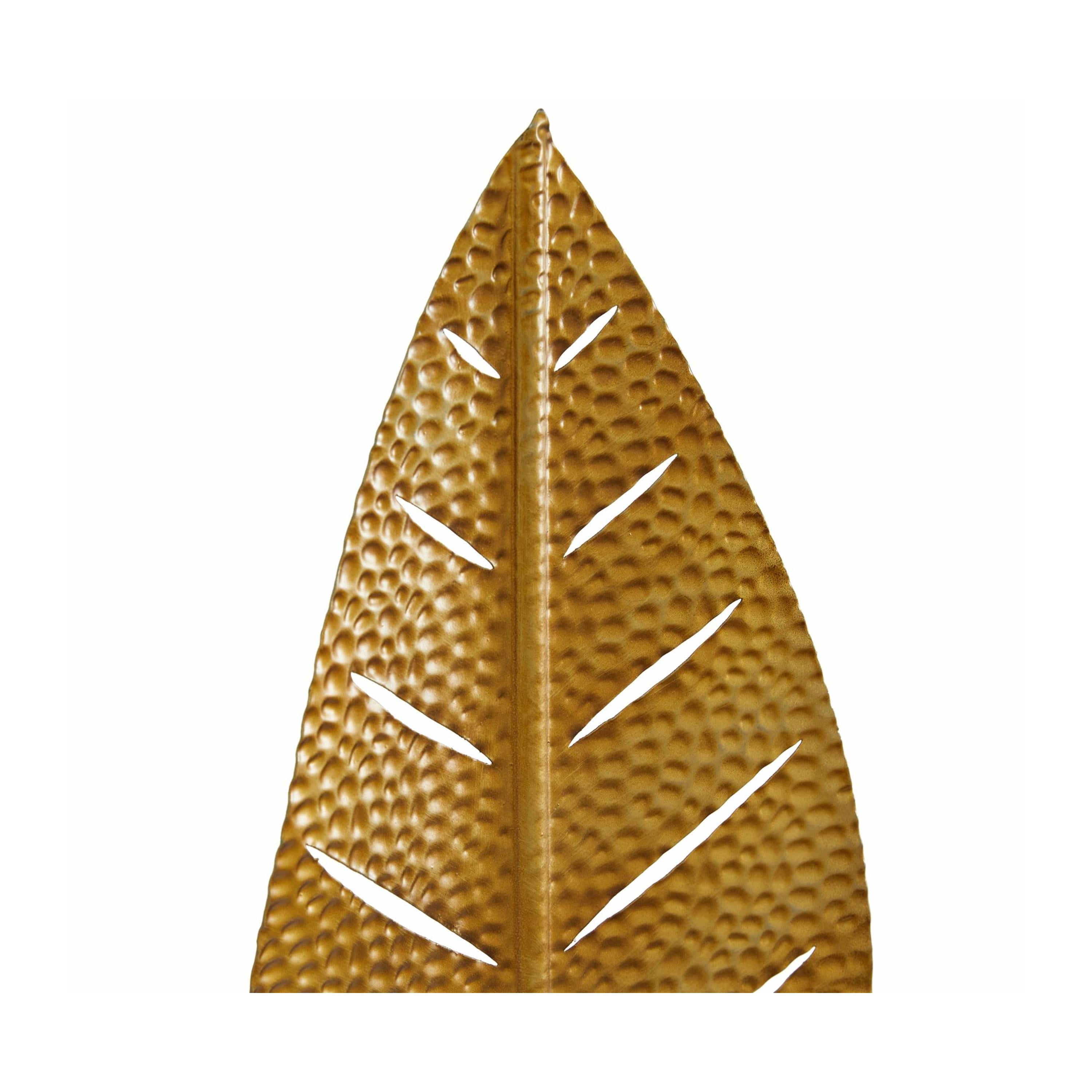 17", 19", 26"H Gold Metal Leaf Sculpture, by DecMode (3 Count)