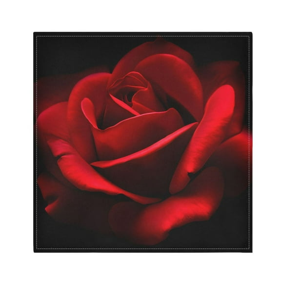 JSTEL Blooming Rose Flower Close Up Cloth Napkins Set of 1, 20x20 Inch Washable and Reusable Napkin for Decoupage Dinner Party Everyday Use