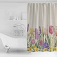thumbnail image 2 of Summer Flower Plant Watercolor Shower Curtain for Bathroom, Farm Wildflower Retro Linen Waterproof Shower Curtains Washable Quick Dry with Hooks Bathtub Curtains 60x72 IN, 2 of 7