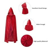 Zando Black Cloak with Hood Kids Hooded Cloak Cape Velvet Cloak Cape with Hooded for Party 100 cm