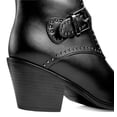 thumbnail image 3 of Ferwind Women's Ankle Booties Metallic Studs Buckle Straps Adult Black  8, 3 of 9
