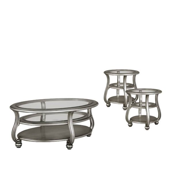 3 Piece Coffee Table Set with Coffee Table and Set of 2 End Table in