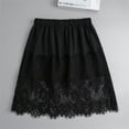 thumbnail image 4 of XIAONU Women's Lace Trim Mini Skirt Layered Semi-Sheer Skirt Elegant Versatile Daily Skirts, 4 of 8