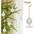 thumbnail image 2 of 12 Pcs Christmas Crystal Ball Ornaments,Mini Colorful Glass Prism Balls,Hanging Crystal Balls for Xmas Tree Decorations,Crystal Ornament Balls for Christmas Wedding Party Decor,White, 2 of 7