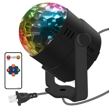 - Costech LED Ball Colorful Crystal Stage Light with Remote Control, Flexible 360 Degree Automatic Rotating Strobe Bulb Multi Color Lamp for Show, KTV, Party, Wedding, Club, Disco, Theater