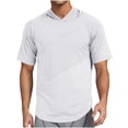thumbnail image 1 of Plebaso Chandails à Manches Courtes pour Hommes, T-Shirts Décontractés à Capuche, Chandail Léger d'Été pour Hommes, 1 of 5