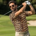 thumbnail image 4 of Uorisanigo Leopard Print Matching Couple Outfits Mens Golf Shirts 1/4 Zip Up Short Sleeve Golf Shirt Tennis Collared T-Shirt and Golf Clothes for Women Build in Shorts with Pockets, 4 of 8