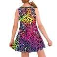 thumbnail image 2 of FOR U DESIGNS Colorful Leopard Print Tank Top A Line Dress for Girls Novelty Sleeveless High Waistline Swing Dress Skin Friendly Pleat Dress Going Out School Dresses Size 9-10, 2 of 6