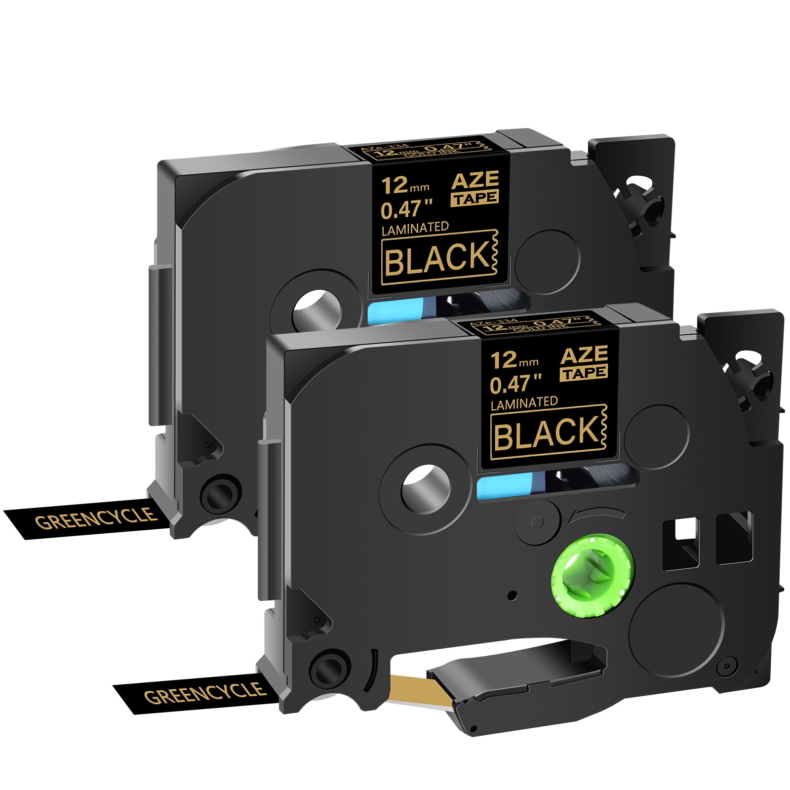 6PK Compatible with Brother P-Touch TZ TZe-334 Gold on Black Label Tape 0.35"