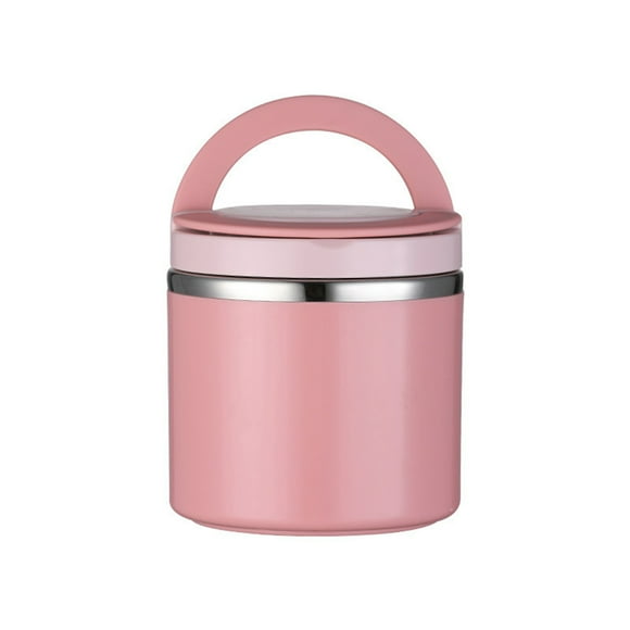 Injueey Frasco de sopa Frasco de sopa con cuchara Frasco para sopa Frasco termo para sopa Frasco para comida Frasco para comida caliente Mostrada rosa 630ML