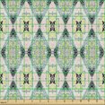 thumbnail image 2 of Folk Fabric by the Yard Upholstery, Style Diagonal Squares and Floral Motif in Soft Tones Classical Ornament, Decorative Fabric for DIY and Home Accents, Multicolor by Ambesonne, 2 of 5