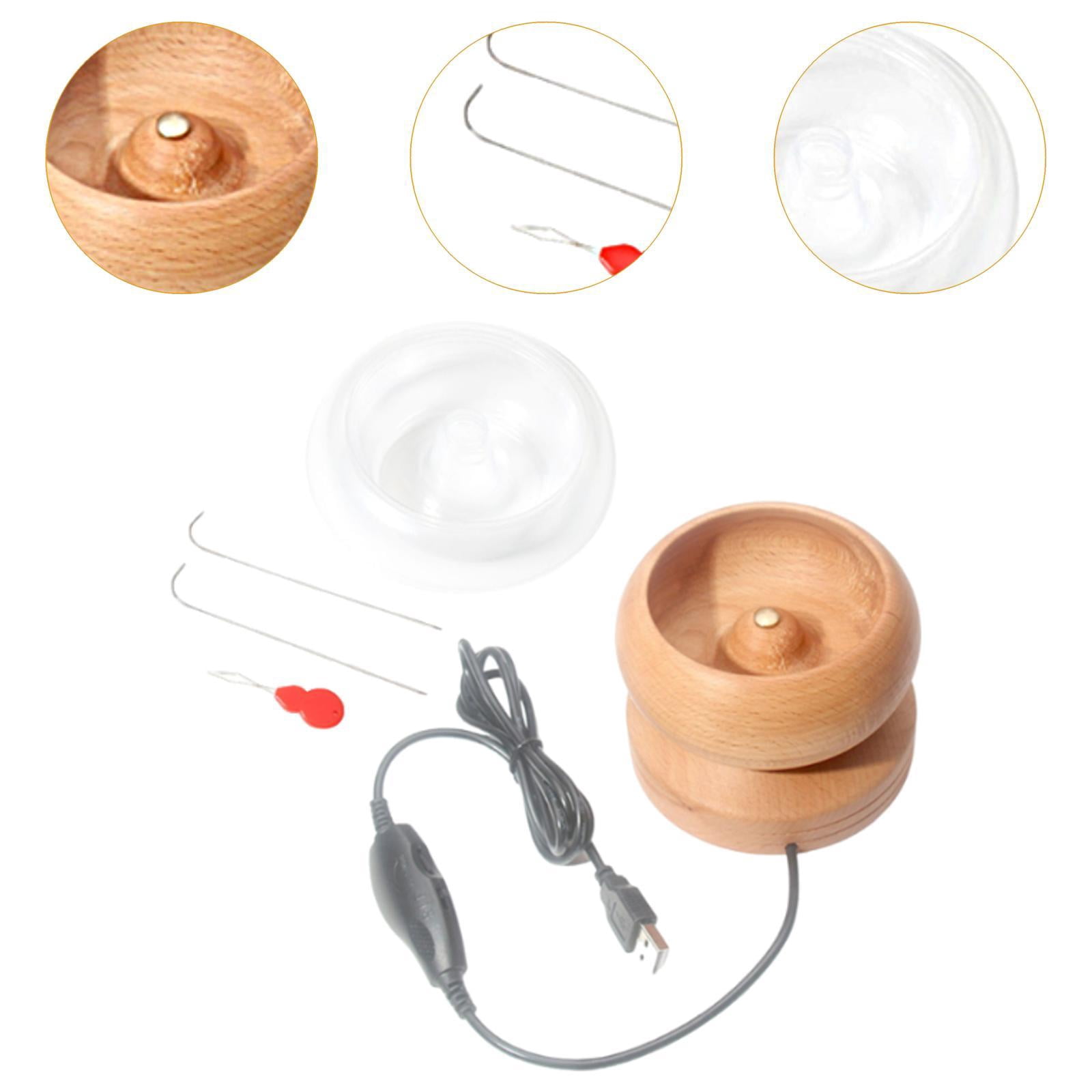 Milageto Electric Bead Spinner Bead Bowl Beads Loader Easy to Use USB Automatic Wood Bowl