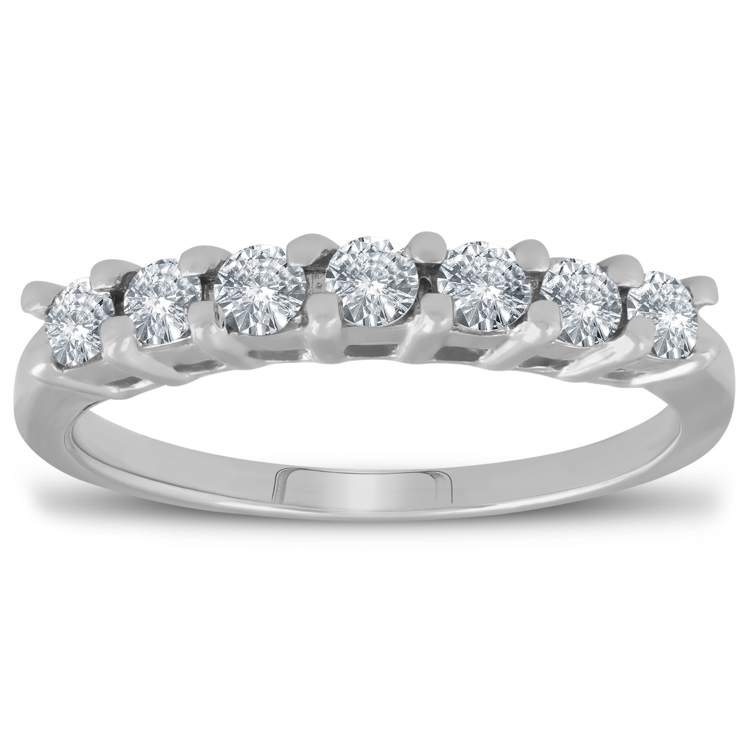 Pompeii3 1/2ct 7Stone Diamond Wedding Ring 14K White