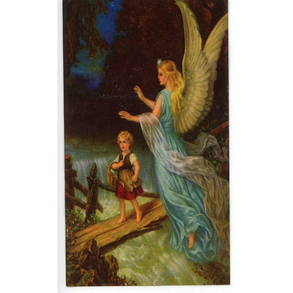 Prayer to your Guardian Angel (2) holy card - laminated - Pack of 25