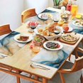 thumbnail image 2 of Blue Gold Marble Pattern Summer Placemats Table Placemats Set Of 4-Linen Kitchen Washable Placemats Table Mats 11.8"x17.7" Non-Slip Heat Resistant, 2 of 6