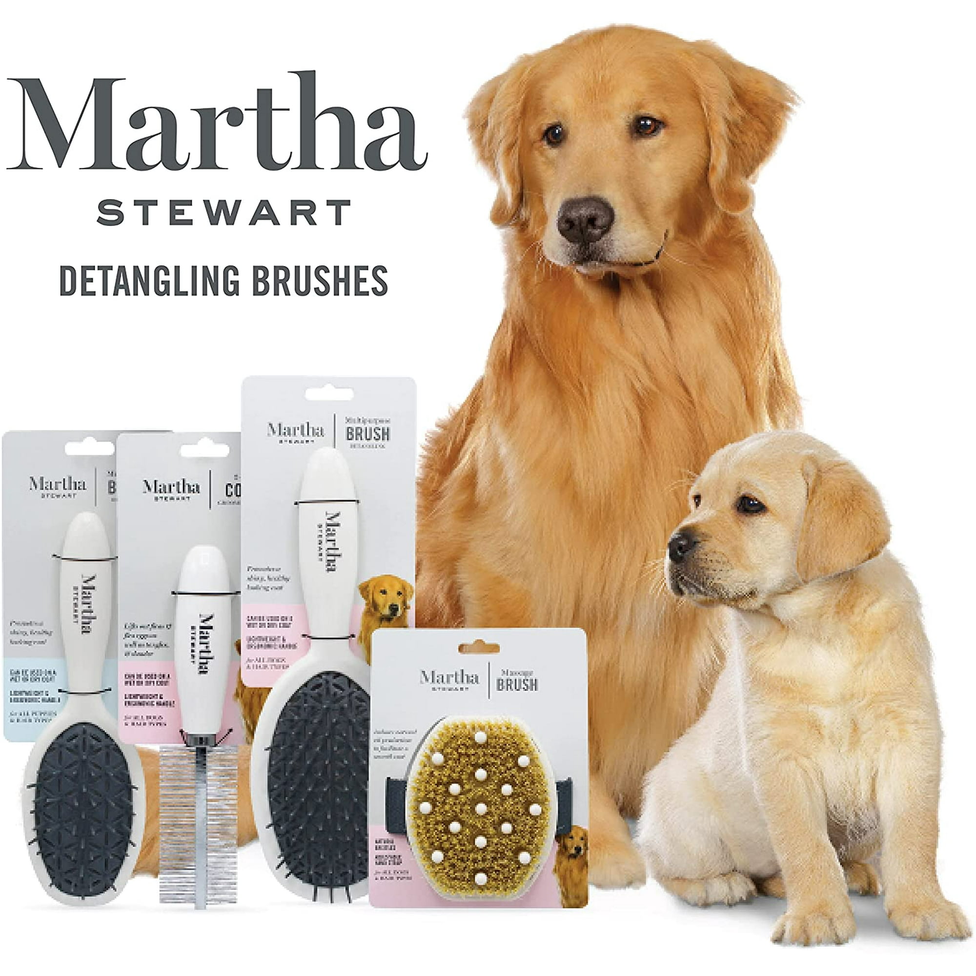 Martha Stewart for Pets Dog Grooming Supplies Small Dog Brush for Dogs Dog Comb Pet Brush Dog Hair Brush Dog Brush Soft Dog Grooming Brush Dog Hair Brushes Dog Hair Removal