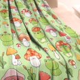 thumbnail image 3 of Red Mushroom Frog Green Pattern Blanket,Comfortable Soft Flannel Throw Blanket,All Season,Warm Lightweight Blankets for Sofa Bed Couch Living Room Chair,60"x80", 3 of 4