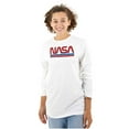 thumbnail image 3 of Retro Classic Space NASA Worm Logo Long Sleeve TShirt Men Women Brisco Brands S, 3 of 6