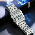 thumbnail image 4 of Fashion Men's Digital Analog Watches Square Face Sport Casual Dual Display Multifunctional Wristwatch for Men with Alarm Waterproof LED Luminous, 4 of 8