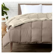TiaGOC King/California King Comforter - Reversible Colors - Goose Down Alternative - Ultra-Soft - Premium 1800 Series - All Season Warmth - Bedding Comforter (King/Cal King, Taupe/Sand)