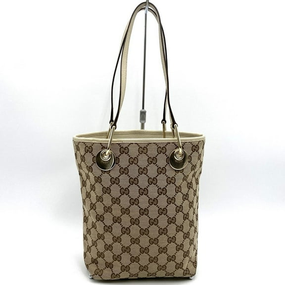 Pre-Owned GUCCI 120840 Tote Bag/Shoulder Bag in GG Canvas (Beige) for Men and Women (Good)