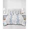 thumbnail image 3 of Navy Blue Grey Branch Twin XL Size Down Alternative Comforter,Lightweight Comforter Quilt Bedding Set with Pillow Shams Spring Summer Pastoral Botanical All Seasons Bed Comforter Duvet Insert 68"x98", 3 of 7