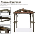 thumbnail image 2 of Domi Outdoor Living Hardtop Grill Gazebo 8x5FT, Grill Canopy for Outdoor Grill w/Double Galvanized Steel Roof and 2 Side Shelves, BBQ Gazebo Grill Tent for Patio Garden Backyard, Brown, 2 of 8