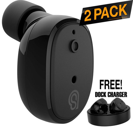 StealthBeats Bluetooth Wireless Headphones with Microphone - Running Earbuds with Dock Charger - Noise Cancellation, Comfort and BASS Sound for iPhone &