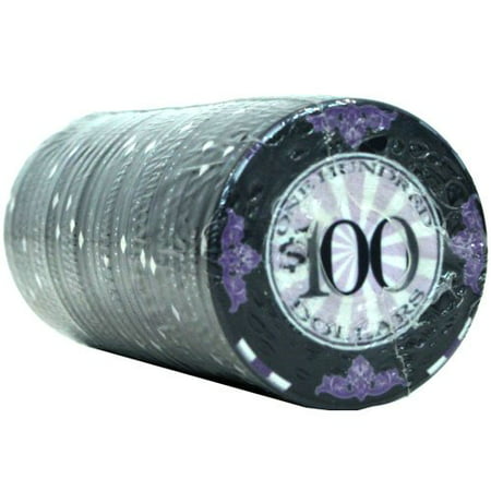 25 $100 Scroll 10 Gram Ceramic Casino Quality Poker Chips, Casino weight and feel By