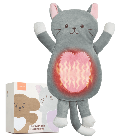 Dreamegg Heating Pad for Period Cramps Relief, Microwavable Heating Pads, Gray