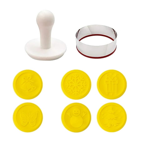 

GiliGiliso Silicone Christmas Embossed Seal Set Christmas Cookies Cookie Cake Baking Embossed-12pcs