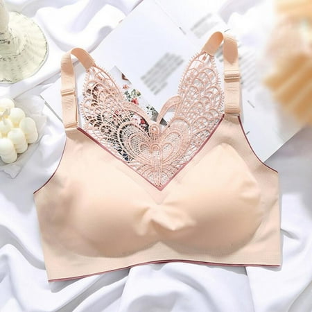 

Velocity Summer Thin Lace Butterfly Seamless Beautiful Back Breathable Ice Silk Sports Latex Bra