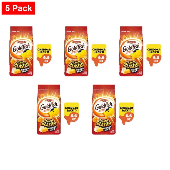 Goldfish Flavor Blasted Cheddar Jackd Cheese Crackers 6.6 oz - 5 Pack