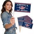 thumbnail image 5 of 250 Anniversary USA Small Stick Flags 250 Year American Anniversary Flag Handheld Flag 250 Anniversary USA Flag 1776 Flag for Room House Welcome Lawn Backdrop Parade(6pcs, 5"×8"), 5 of 5