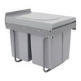 thumbnail image 2 of Dual 20L Slide-Out Trash Can Set - Under Sink Mount with Silent Rails for Waste Sorting, Grey, 2 of 20