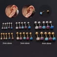 thumbnail image 2 of K-KED Cartilage Earrings Stud Rook Piercing Opal Gem Ball Flat Back Tragus Nose Helix!-3703#S-4mm, 2 of 9