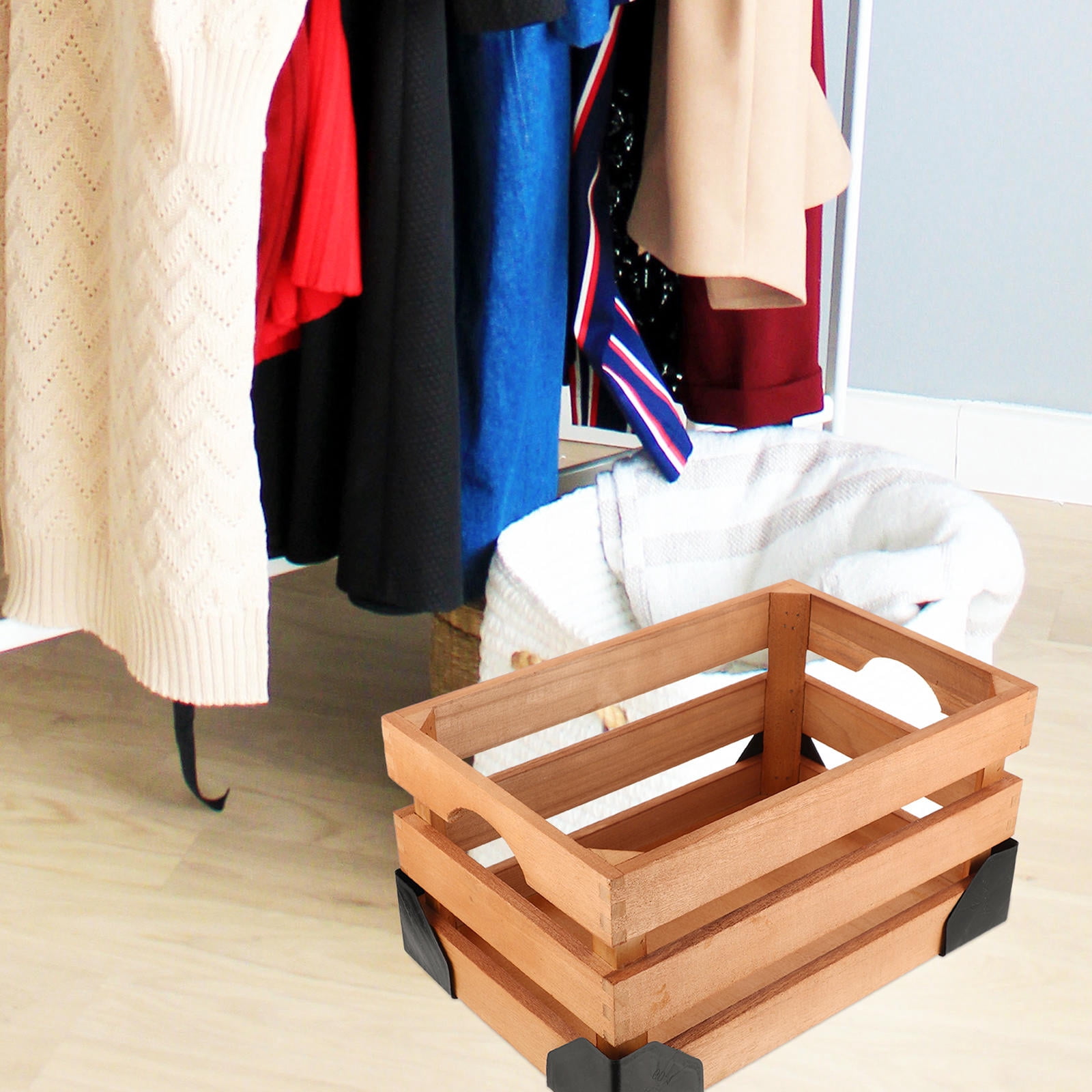Wooden Storage Basket for Home and Supermarket Use Orange Color 1 Piece 12.5x8.5x9 Inches