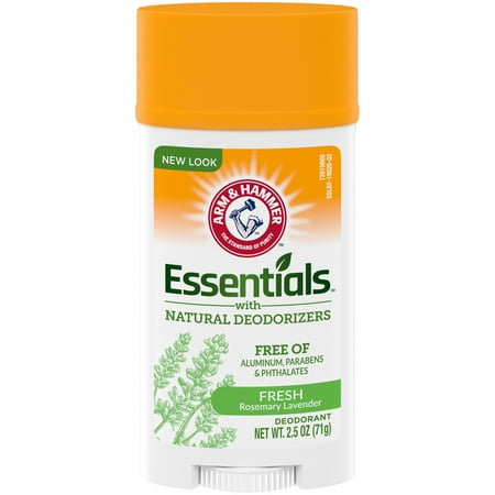 Arm & Hammer Essentials Deodorant with Natural Deodorizers, Wide Stick, Fresh 2.5 oz.