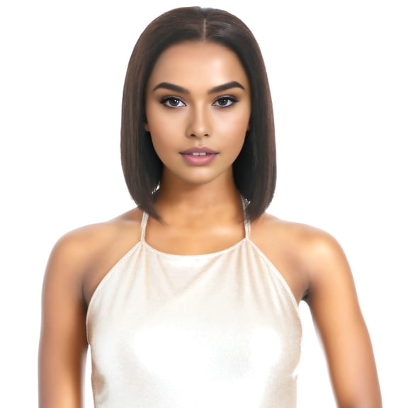 RYHAIR 8 inches 100% Human Hair 13x4 Front HD Lace Bob Wig with Pre Plucked Natural Hairline for Women
