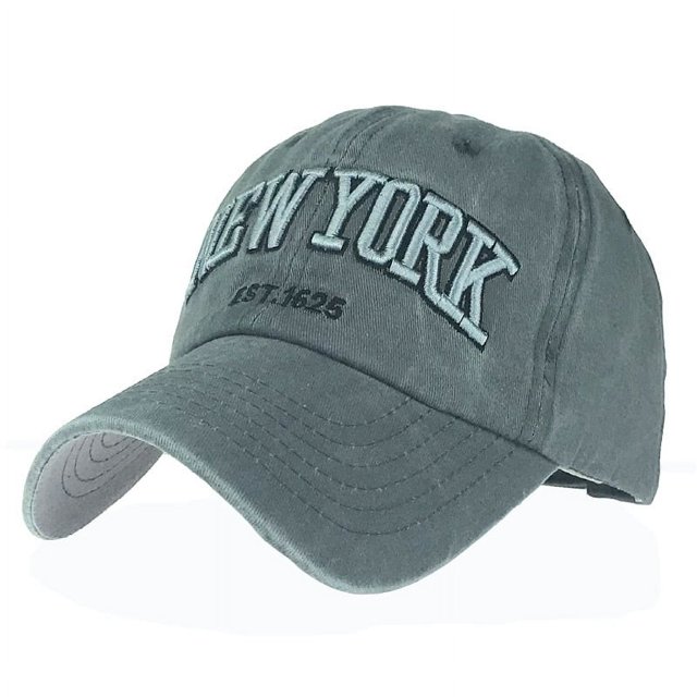 Gorra de béisbol de tela lavada de primavera y otoño bordada con letras, sombrero de moda