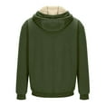 thumbnail image 4 of Aueoeo Winter Coats For Men Heavy weight Sherpa Lined Fleece Hoodie Jacket Zip Up Sweatshirt With Pockets Green X-Large, 4 of 5