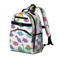 thumbnail image 2 of White Cartoon Dinosaurs Pattern Cute School Backpack Bag for School with Padded Back and Adjustable Shoulder Straps 15.25"x11.5"x5.25", 2 of 5