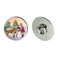 thumbnail image 1 of Christmas Holiday Santa and Animals Finishing Snowman Metal 1.1" Tie Tack Hat Lapel Pin Pinback, 1 of 5