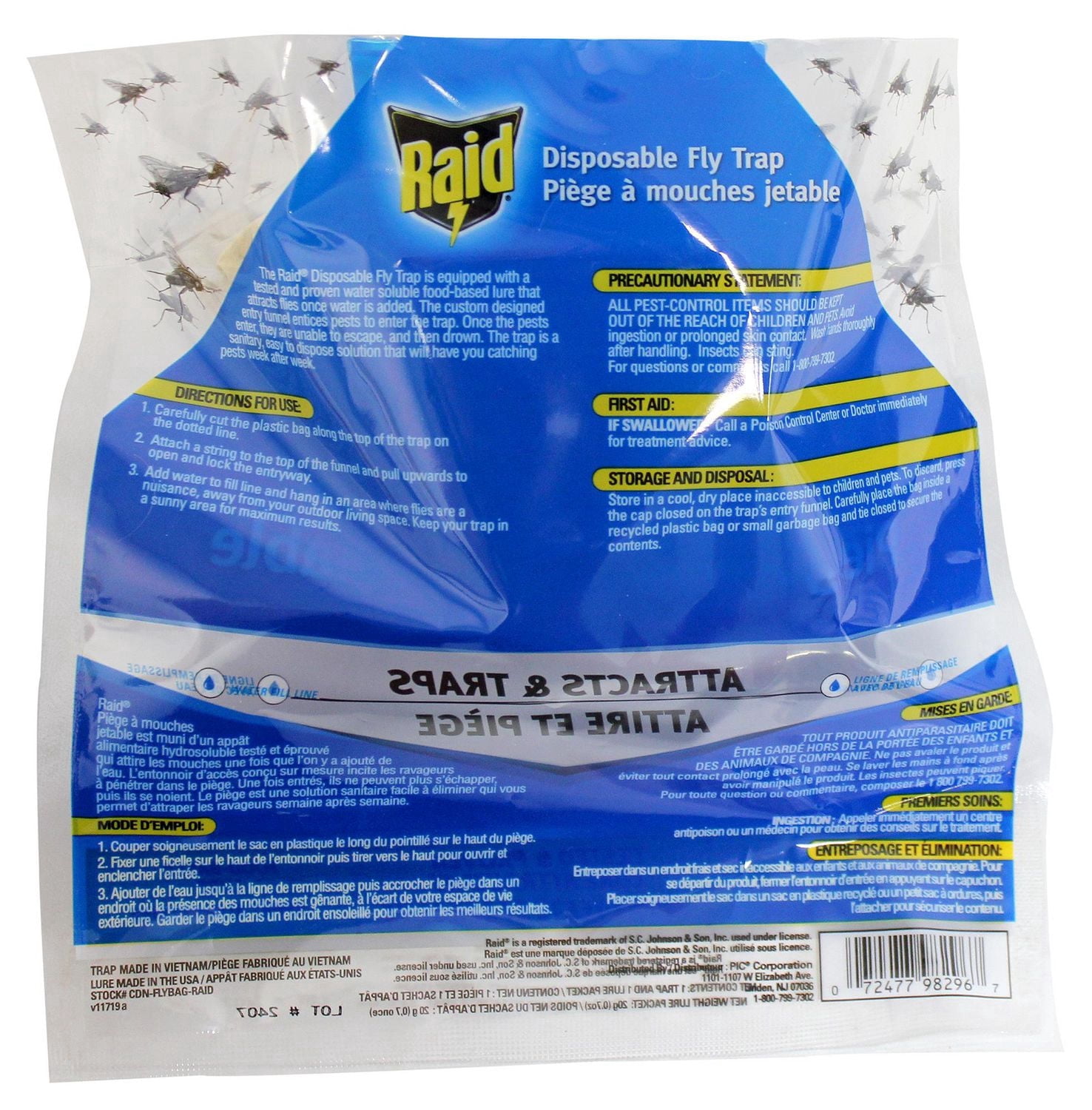 Raid® DISPOSABLE OUTDOOR FLY TRAP