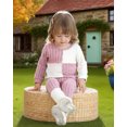 thumbnail image 5 of Kimi bear 3T Toddler Girl Outfit Set 4T Child Girls Long Sleeves Color Block Top Jegging Pants 2pcs Clothing Pink, 5 of 7
