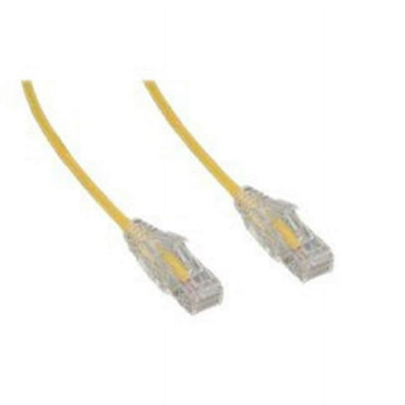 Cablewholesale 13X6-68110 10 ft. Cat6A Slim Ethernet Patch Cable with Pure Copper & Snagless Molded Boot, Yellow